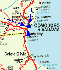 Rutas de acceso a Comodoro Rivadavia